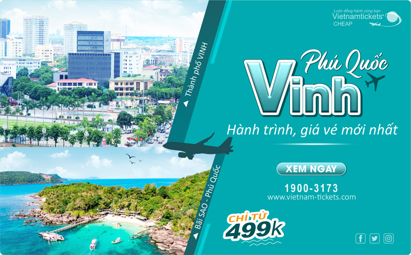 Giá vé máy bay Phú Quốc Vinh chỉ từ 499K - Săn ngay hôm nay, ưu đãi tới tay