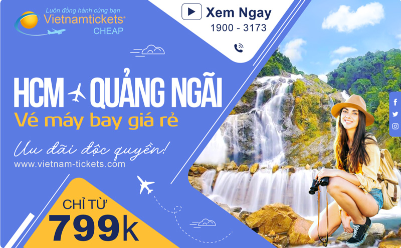 Giá vé máy bay Sài Gòn - Quảng Ngãi ưu đãi chỉ từ 799.000 - book ngay kẻo lỡ