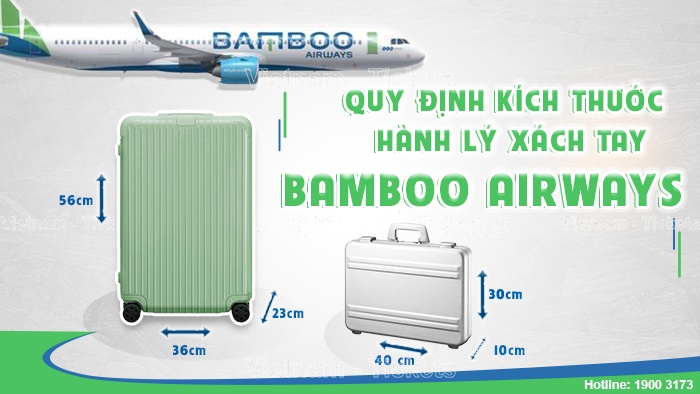 Kích thước chuẩn của kiện hành lý xách tay Bamboo Airways | Quy định hành lý xách tay Bamboo