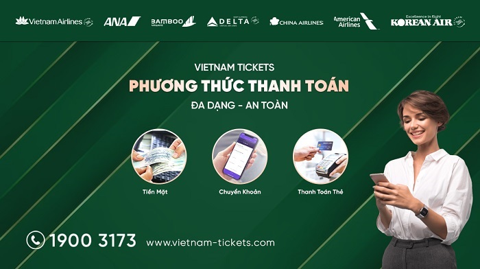 Vietnam Tickets cung cấp đa dạng phương thức thanh toán tiện lợi