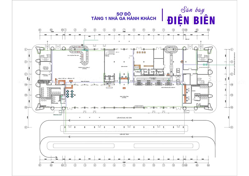 Sơ đồ tầng 1 nhà ga hành khách | Sân bay Điện Biên Phủ