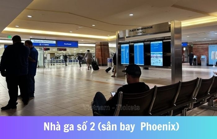 Khu vực nhà ga 2 tại sân bay Phoenix (PHX)