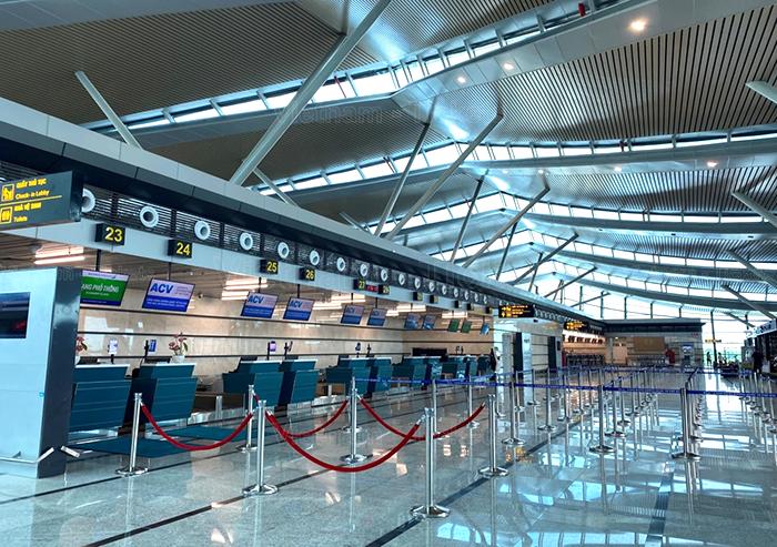 Quầy làm thủ tục check-in tham gia đường bay quốc nội tại nhà ga T2 | Sân bay Phú Bài Huế