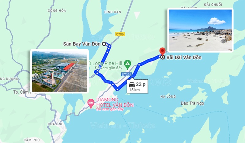 Từ sân bay đến bãi Dài Vân Đồn chỉ mất 21 phút | Sân bay Vân Đồn Quảng Ninh