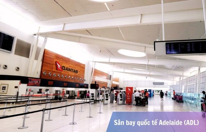 Khu vực check - in tại tầng 1 nhà ga sân bay Adelaide (ADL)