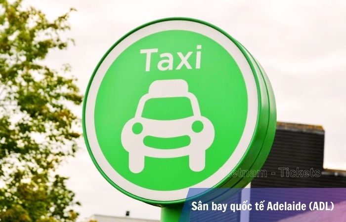 Biển taxi tại nhà ga chính của của sân bay Adelaide (ADL)