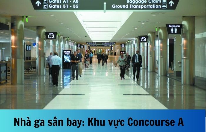 Khu vực Concourse A của sân bay Birmingham (BHM)