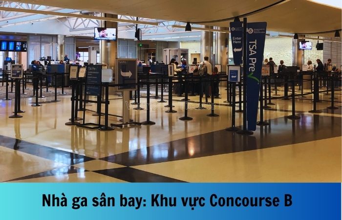 Khu vực Concourse B của sân bay Birmingham (BHM)