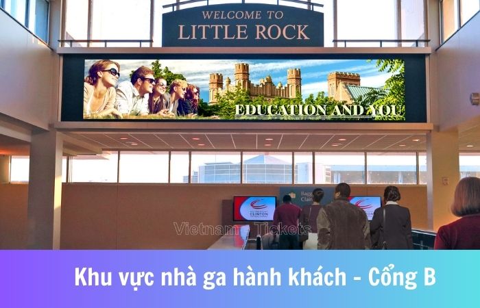 Khu vực Cổng B tại nhà ga sân bay Little Rock