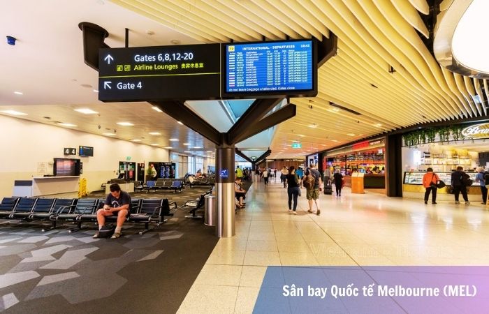 Khu vực cổng lên máy bay tại sân bay Melbourne (MEL)