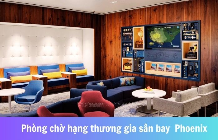 Không gian sang trọng và đẳng cấp tại phòng chờ sân bay Phoenix