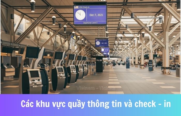 Sân bay Vancouver trang bị rất nhiều quầy vé và quầy thông tin