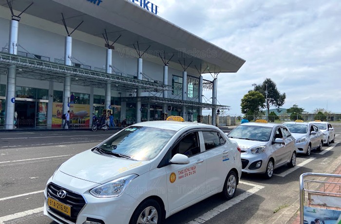 Khu vực đón taxi tại sân bay Pleiku | Từ sân bay Pleiku về thành phố Pleiku