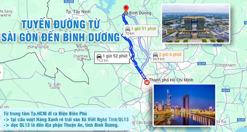 Tuyến đường bạn đi từ Tp.HCM đến Bình Dương dễ dàng và thuận tiện nhất | Từ Tp.HCM đi Bình Dương bao nhiêu km