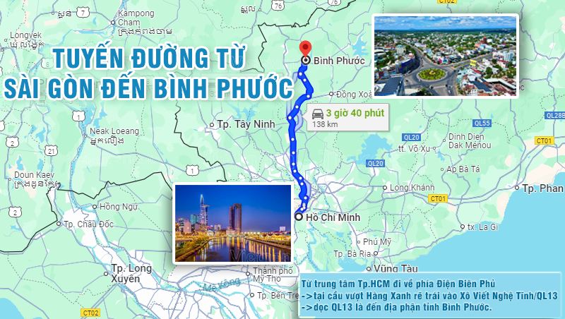 Tuyến đường từ Sài Gòn đến Bình Phước nhanh chóng dành cho cả xe máy và ô tô | Từ Tp.HCM đi Bình Phước bao nhiêu km