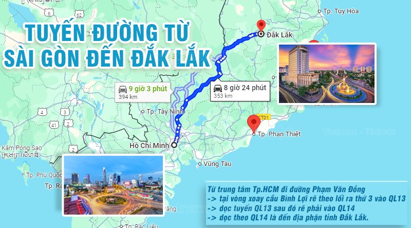 Bạn có thể đi từ Sài Gòn đến Đắk Lắk bằng máy bay để tiết kiệm thời gian | Từ Tp.HCM đi Đắk Lắk bao nhiêu km