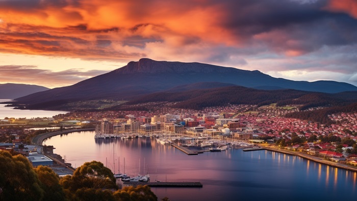 Thành phố Hobart là thủ phủ của bang đảo Tasmania, Úc