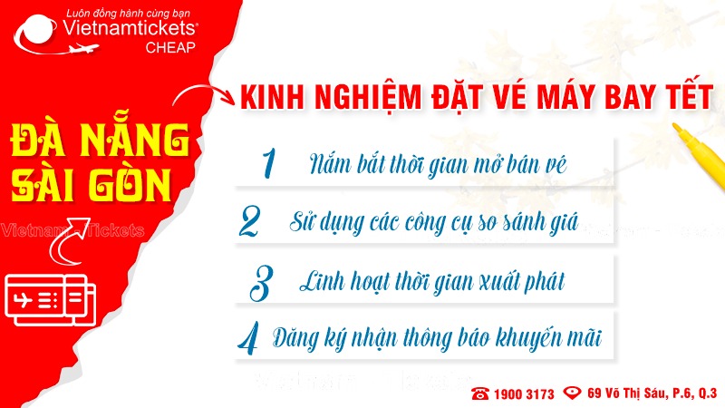 Kinh nghiệm giúp bạn dễ dàng săn vé máy bay Tết Đà Nẵng Sài Gòn giá rẻ