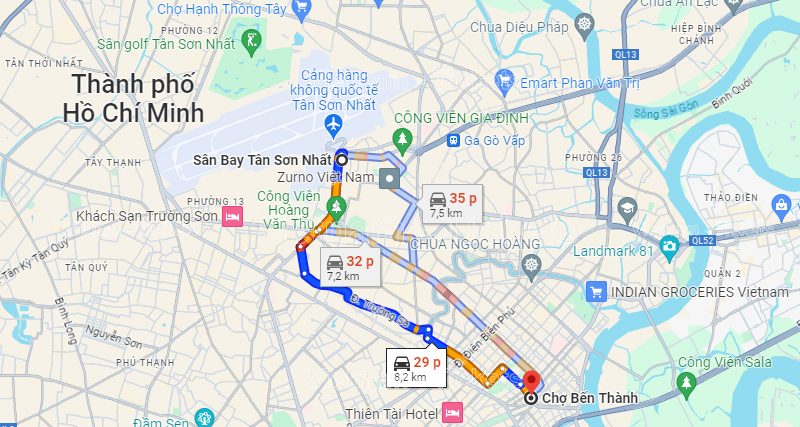 Ở Sài Gòn có nhiều phương tiện để bạn lựa chọn và khoảng thời gian ngắn nhất đến khu vực trung tâm là 30 phút | Vé máy bay Vinh Sài Gòn giá rẻ