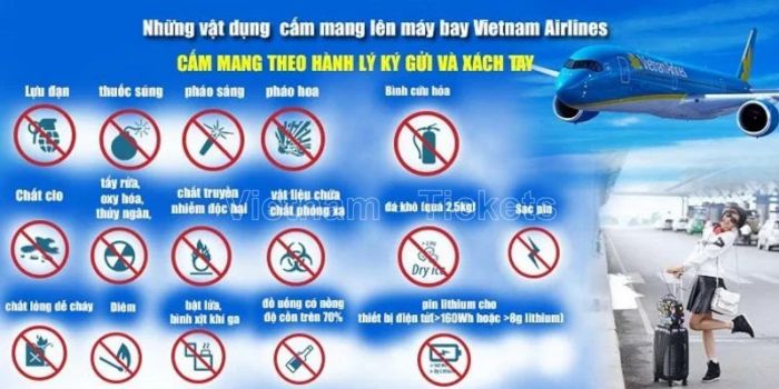 Một số vật cấm mang lên máy bay