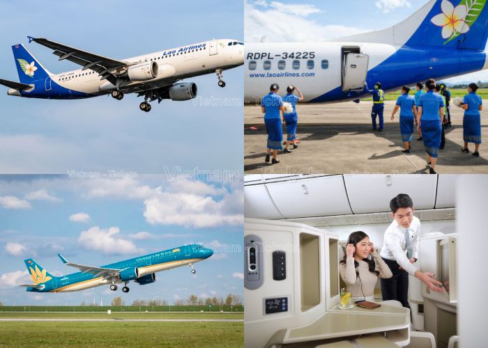 Lào Airlines và Vietnam Airlines là hai hãng khai thác chuyến bay thẳng đi Viêng Chăn