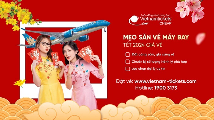 Mẹo săn vé máy bay Tết Hà Nội Vietnam Airlines 2024